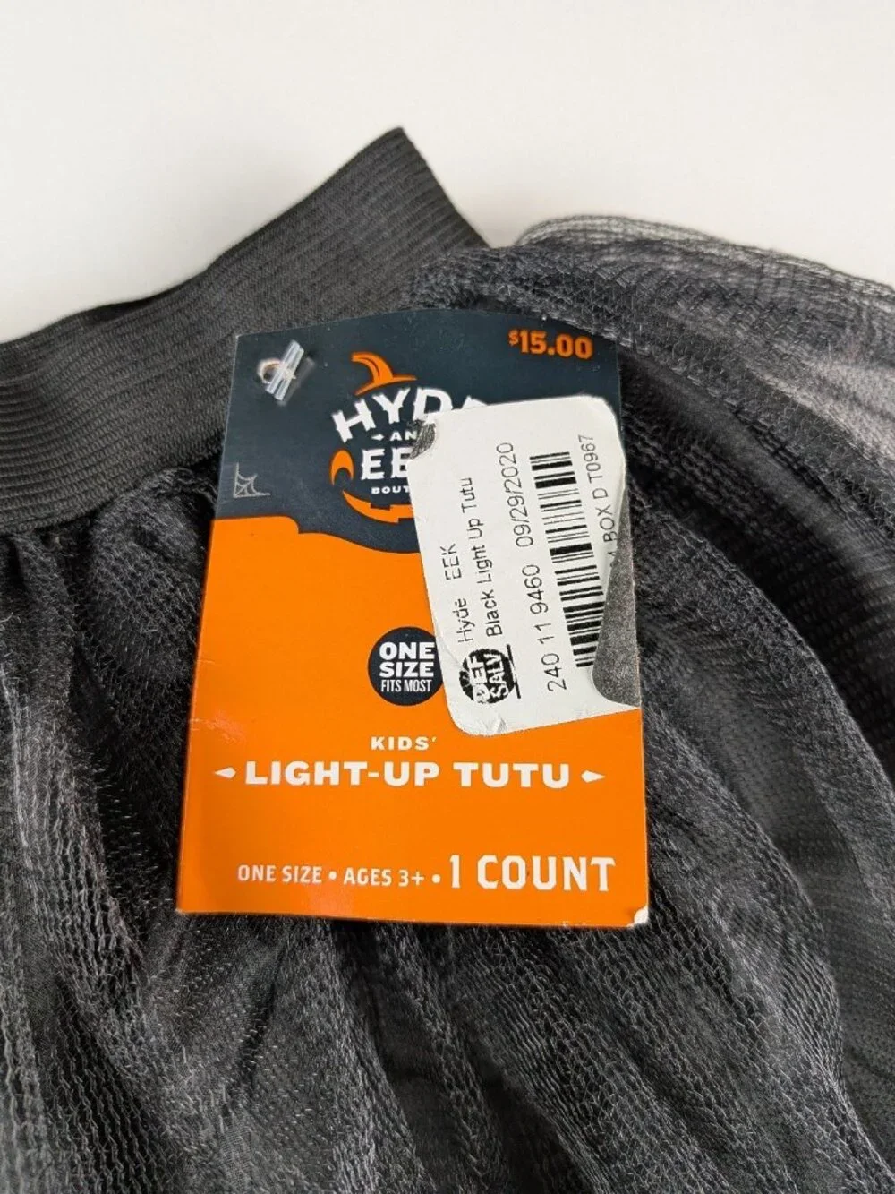 Hyde and Eek Halloween Black Light Up Tutu Skirt Size Youth